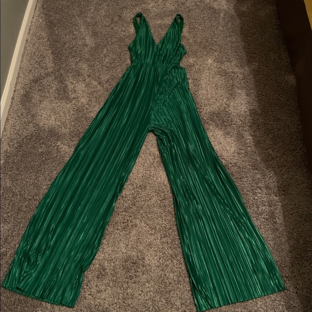 Prettylittlething Teal Pleated Dress